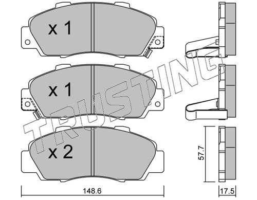 Brake Pad Set, disc brake TRUSTING 307.0