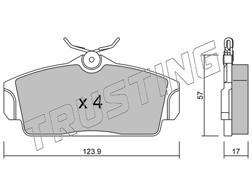 Brake Pad Set, disc brake TRUSTING 314.0
