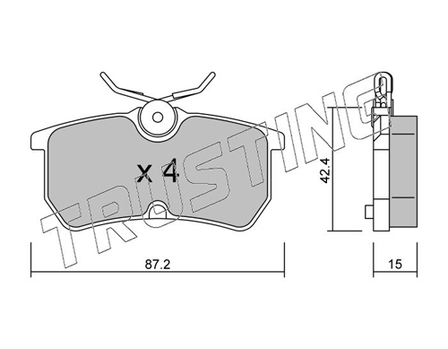 Brake Pad Set, disc brake TRUSTING 326.0