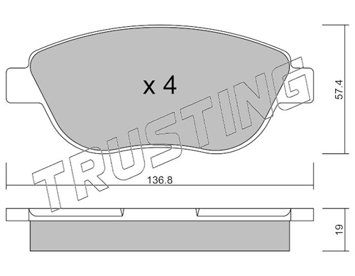 Brake Pad Set, disc brake TRUSTING 331.1