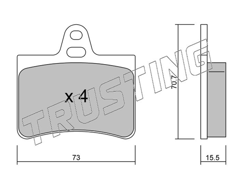 Brake Pad Set, disc brake TRUSTING 342.0