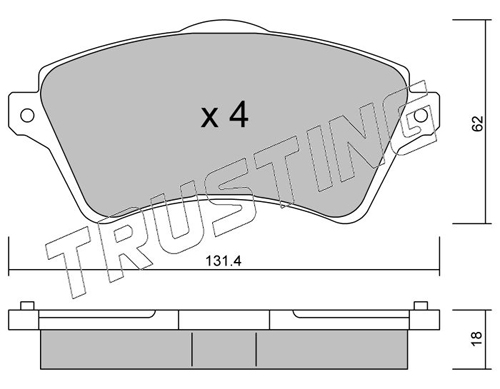 Brake Pad Set, disc brake TRUSTING 358.0