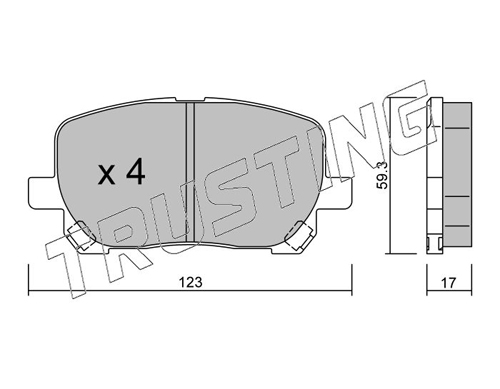Brake Pad Set, disc brake TRUSTING 442.0