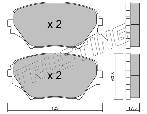 Brake Pad Set, disc brake TRUSTING 445.0