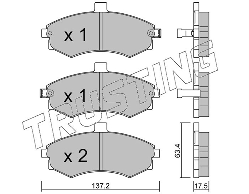 Brake Pad Set, disc brake TRUSTING 520.0