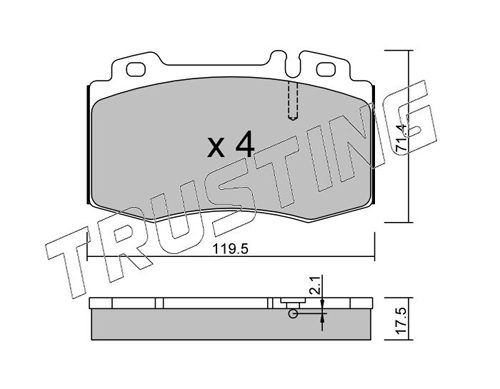 Brake Pad Set, disc brake TRUSTING 579.0