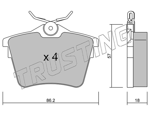 Brake Pad Set, disc brake TRUSTING 618.0