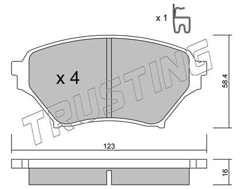 Brake Pad Set, disc brake TRUSTING 623.0