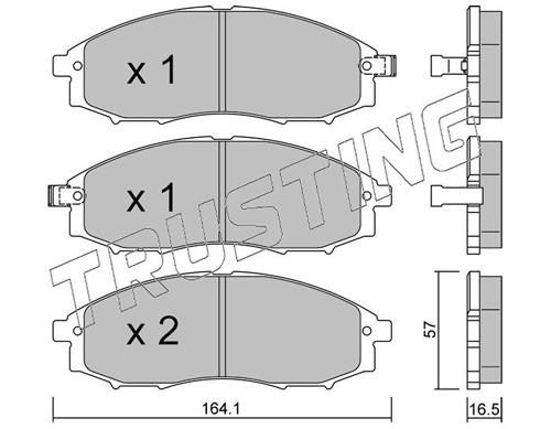 Brake Pad Set, disc brake TRUSTING 627.0
