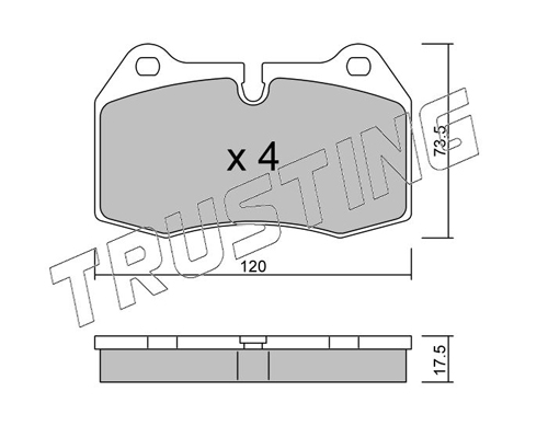 Brake Pad Set, disc brake TRUSTING 661.0