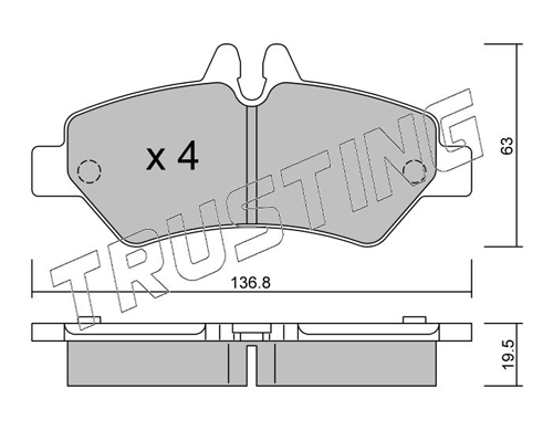 Brake Pad Set, disc brake TRUSTING 688.0