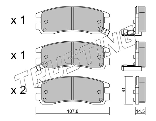 Brake Pad Set, disc brake TRUSTING 713.0