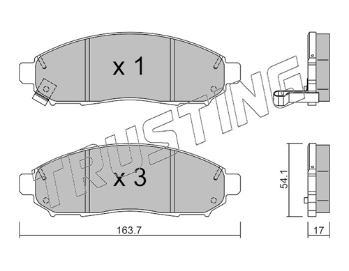 Brake Pad Set, disc brake TRUSTING 759.0