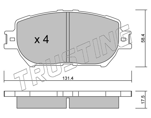 Brake Pad Set, disc brake TRUSTING 767.0