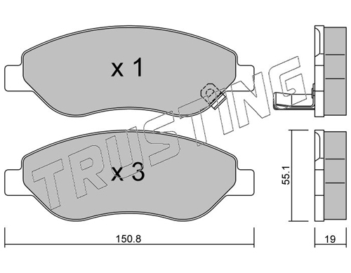 Brake Pad Set, disc brake TRUSTING 793.0