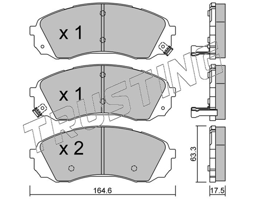 Brake Pad Set, disc brake TRUSTING 801.0