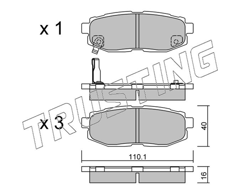 Brake Pad Set, disc brake TRUSTING 892.0