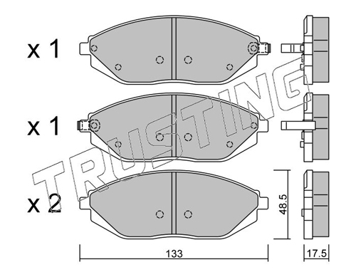 Brake Pad Set, disc brake TRUSTING 925.0