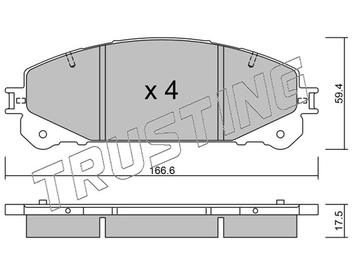 Brake Pad Set, disc brake TRUSTING 954.0