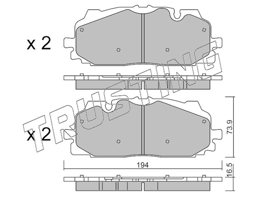 Brake Pad Set, disc brake TRUSTING 1128.0