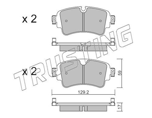 Brake Pad Set, disc brake TRUSTING 1129.0