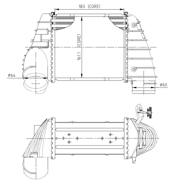 Intercooler, charger NRF 309040