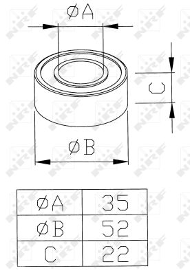 Bearing, compressor shaft NRF 38343