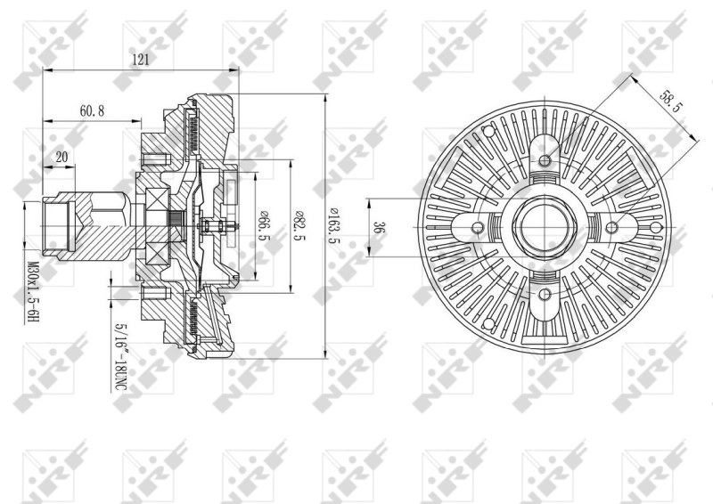 Embrague, ventilador del radiador NRF 49587