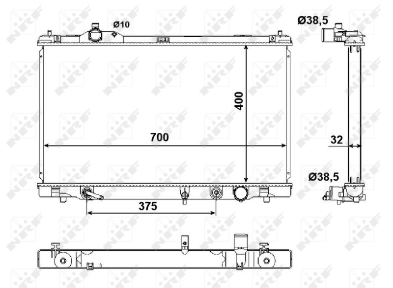 Radiator, engine cooling NRF 50137
