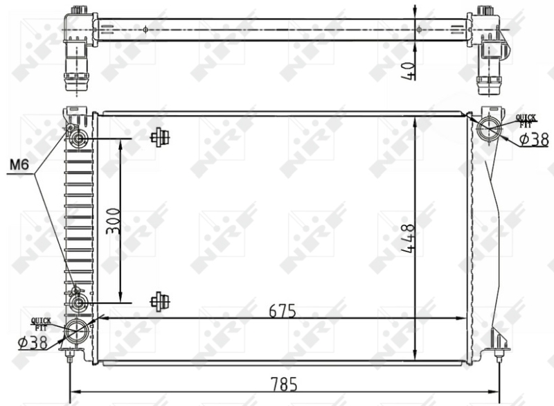 Radiador, ón del motor NRF 53105