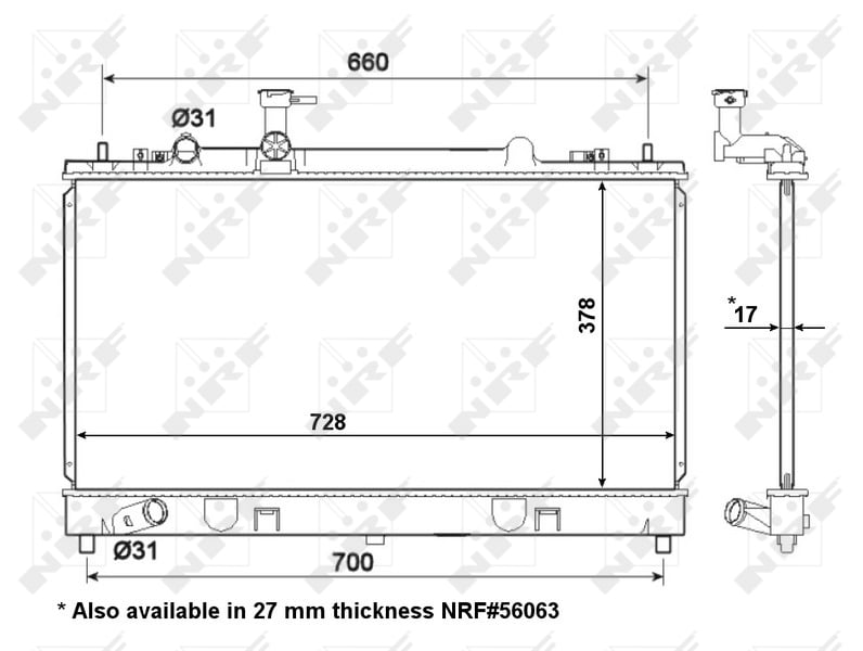 Radiator, engine cooling NRF 53412