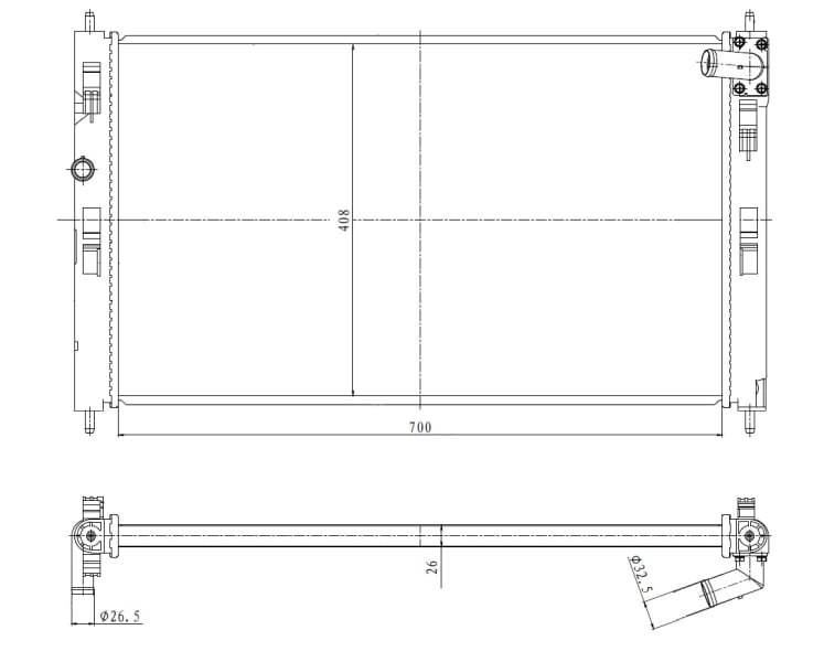 Radiator, engine cooling NRF 550023