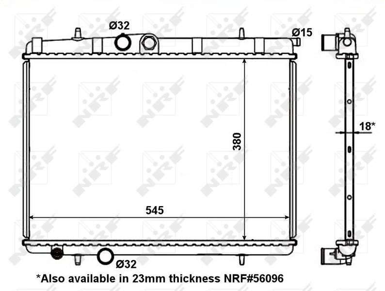 Radiator, engine cooling NRF 56095