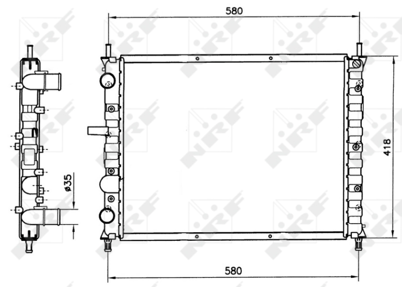 Radiador, ón del motor NRF 58017