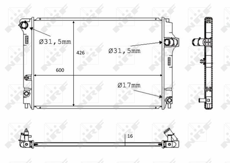 Radiator, engine cooling NRF 58382