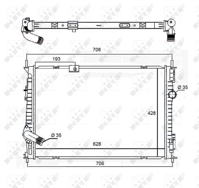 Radiator, engine cooling NRF 58455A
