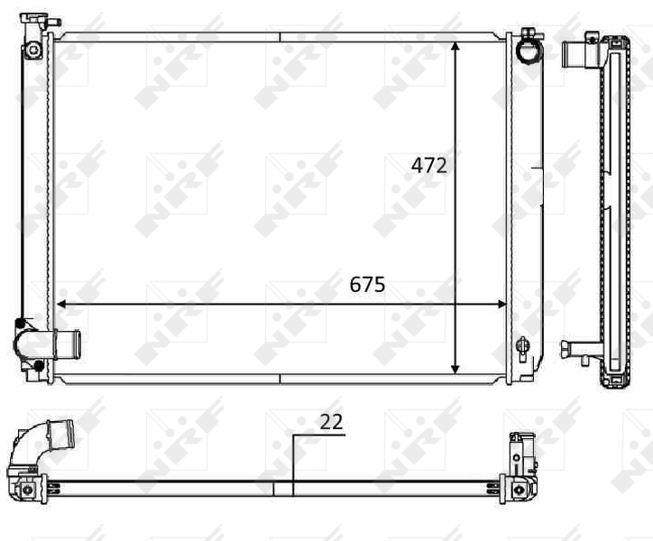 Radiator, engine cooling NRF 58604