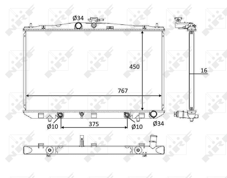 Radiator, engine cooling NRF 58610