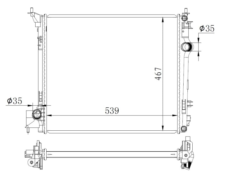 Radiator, engine cooling NRF 59271