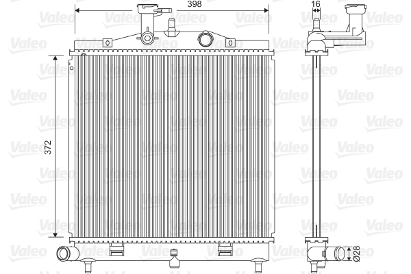 Radiator, engine cooling VALEO 701605