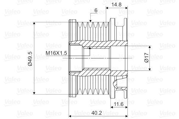 Rueda libre alternador VALEO 588016