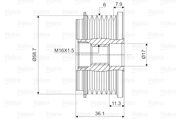 Rueda libre alternador VALEO 588033