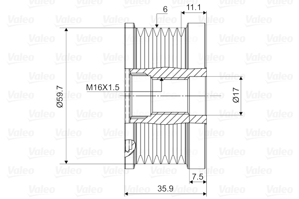 Rueda libre alternador VALEO 588046