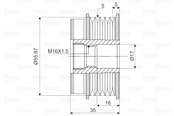 Rueda libre alternador VALEO 588051