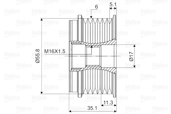 Rueda libre alternador VALEO 588128