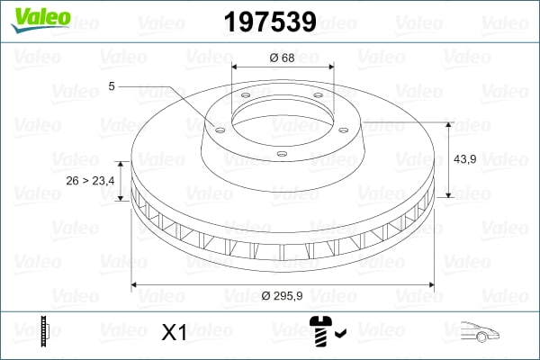 Brake Disc VALEO 197539