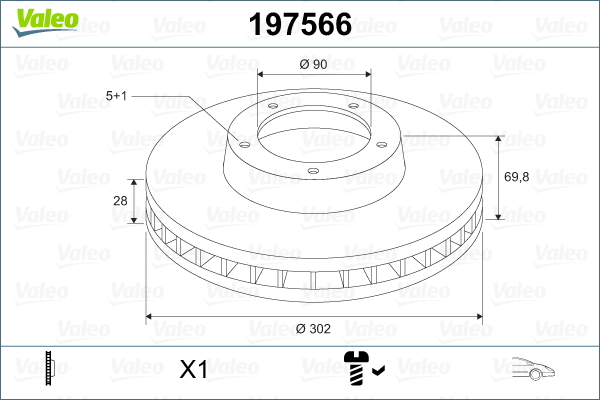 Brake Disc VALEO 197566
