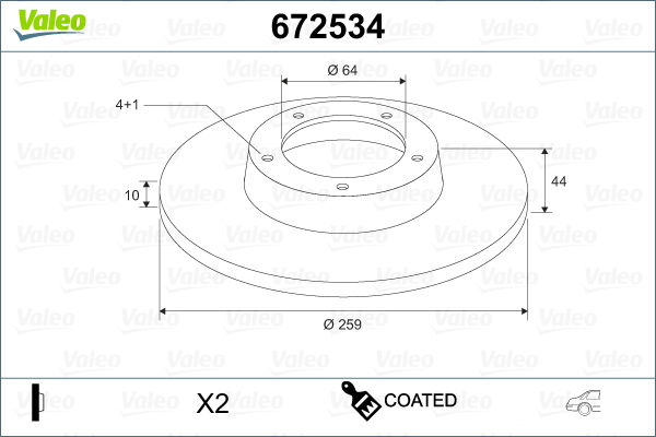 Brake Disc VALEO 672534