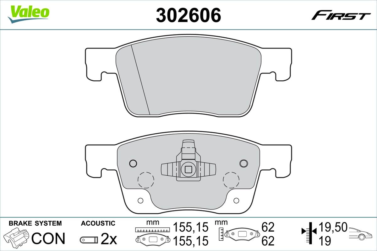 Brake Pad Set, disc brake VALEO 302606