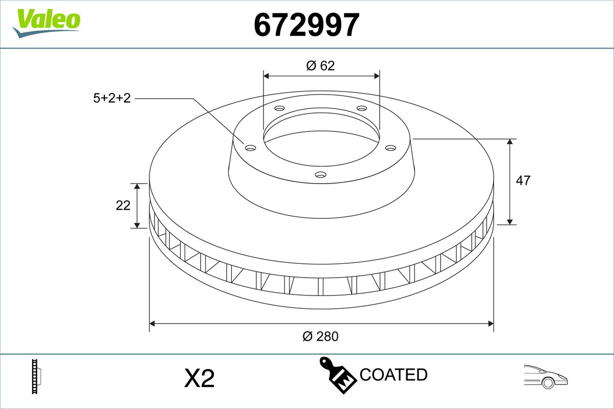 Brake Disc VALEO 672997